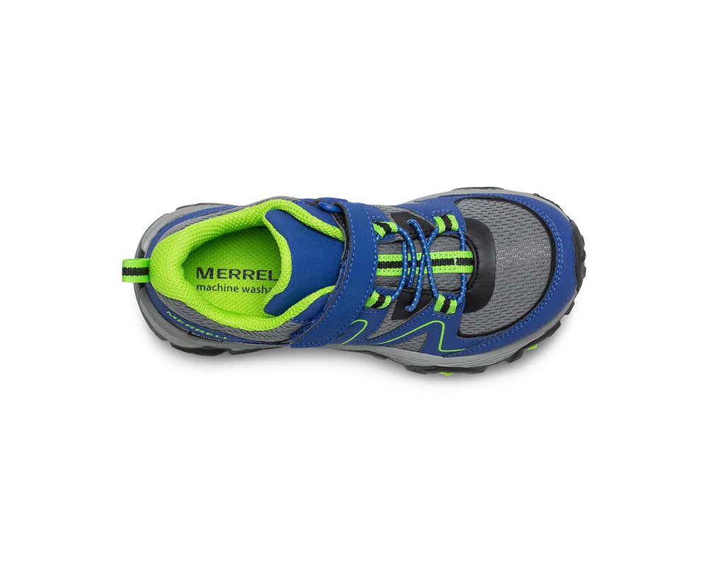 Merrell Hiking Shoes Blue/Green - Trail Quest - Kids 48ONVLBTD